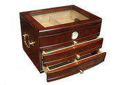The Regent Glass Top Humidor with Drawers by Prestige Import Group - 75 Cigar ct - Crown Humidors