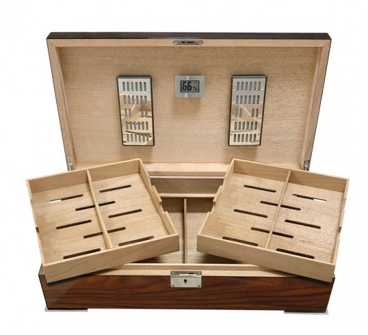 The Salvador Humidor in Brazilian Rosewood by Prestige Import Group - 250 Cigar ct - Crown Humidors