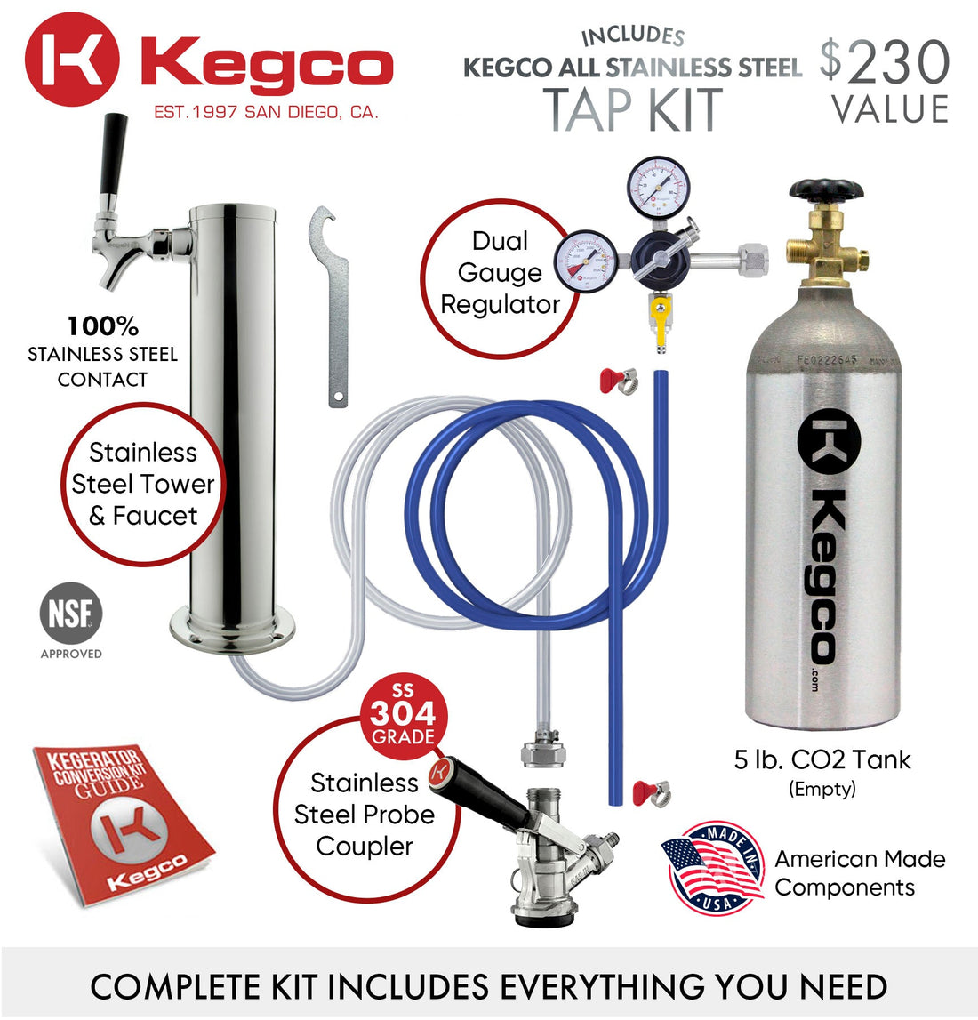 15" Wide Single Tap Stainless Steel Commercial Kegerator