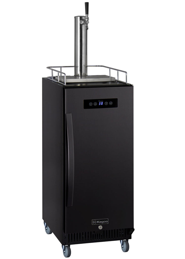 15" Wide Kombucha Single Tap Black Commercial Kegerator