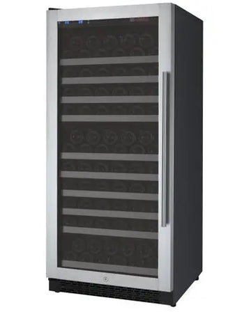 Allavino 24" Wide FlexCount II Tru-Vino 128 Bottle Single Zone Stainless Steel Left Hinge Wine Refrigerator