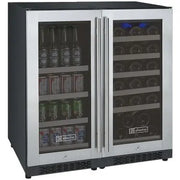 Allavino 30" Wide FlexCount II Tru-Vino 30 Bottle/88 Can Dual Zone Stainless Steel Side-by-Side Wine Refrigerator/Beverage Center