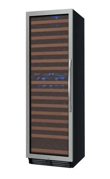 Allavino 24" Wide FlexCount II Tru-Vino 172 Bottle Dual Zone Stainless Steel Left Hinge Wine Refrigerator