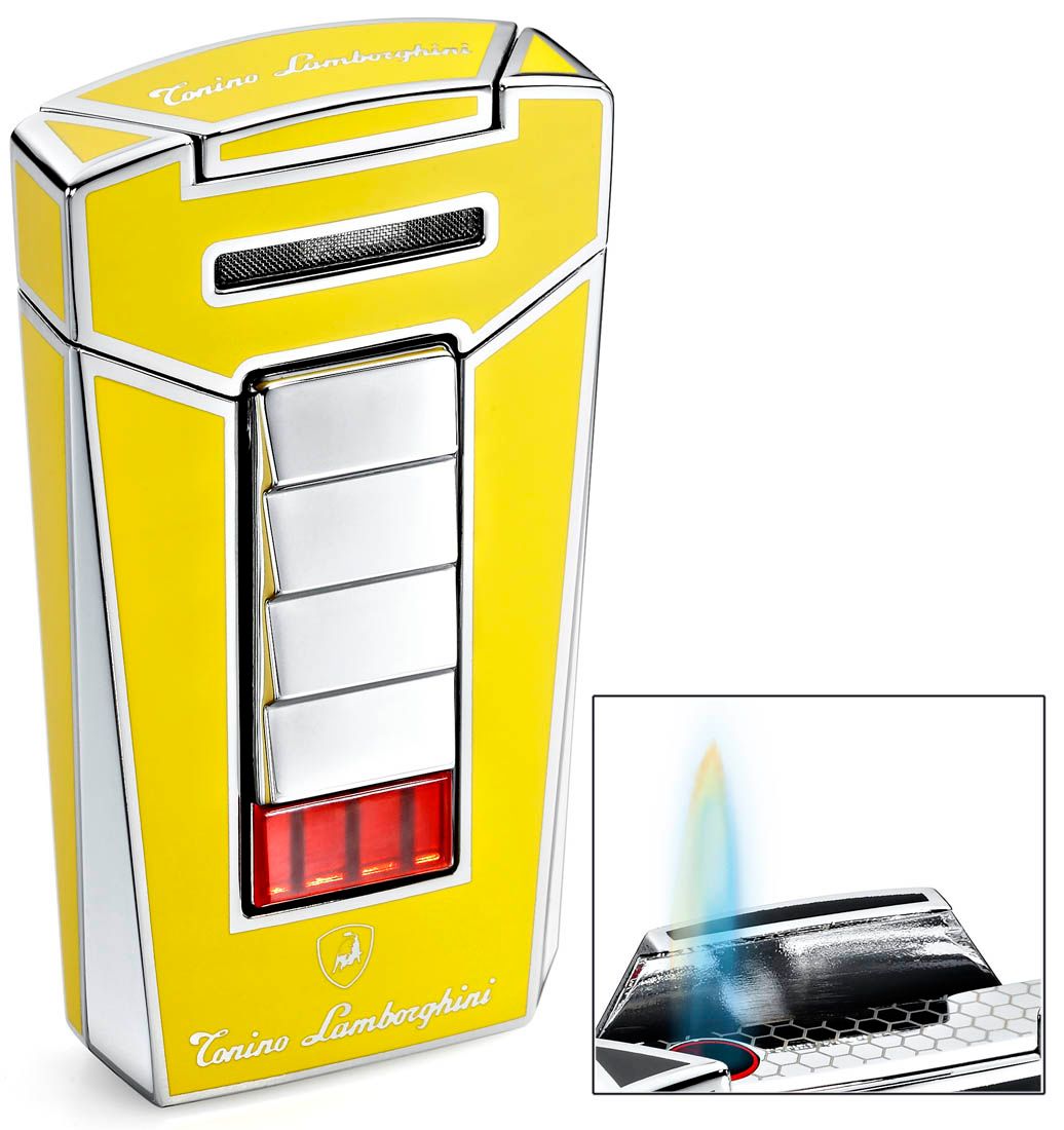 Tonino Lamborghini Aero Yellow Torch Flame Cigar Lighter - Crown Humidors