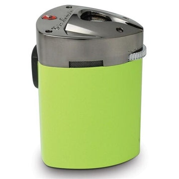 Tonino Lamborghini Mugello Green Triple Torch Table Lighter With Leather Case - Crown Humidors