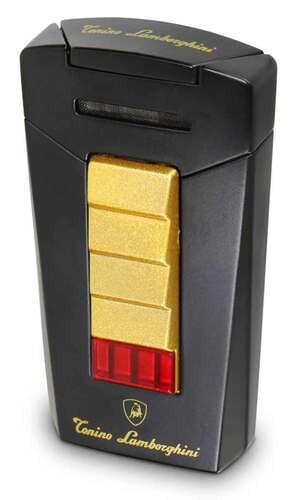 Tonino Lamborghini Aero Matte Black and Gold Torch Flame Cigar Lighter - Crown Humidors