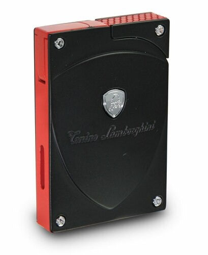 Tonino Lamborghini Lynx Matte Black and Red Torch Flame Lighter - Crown Humidors