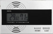 Silver Digital Thermo Hygrometer for Cigar Humidors - Crown Humidors