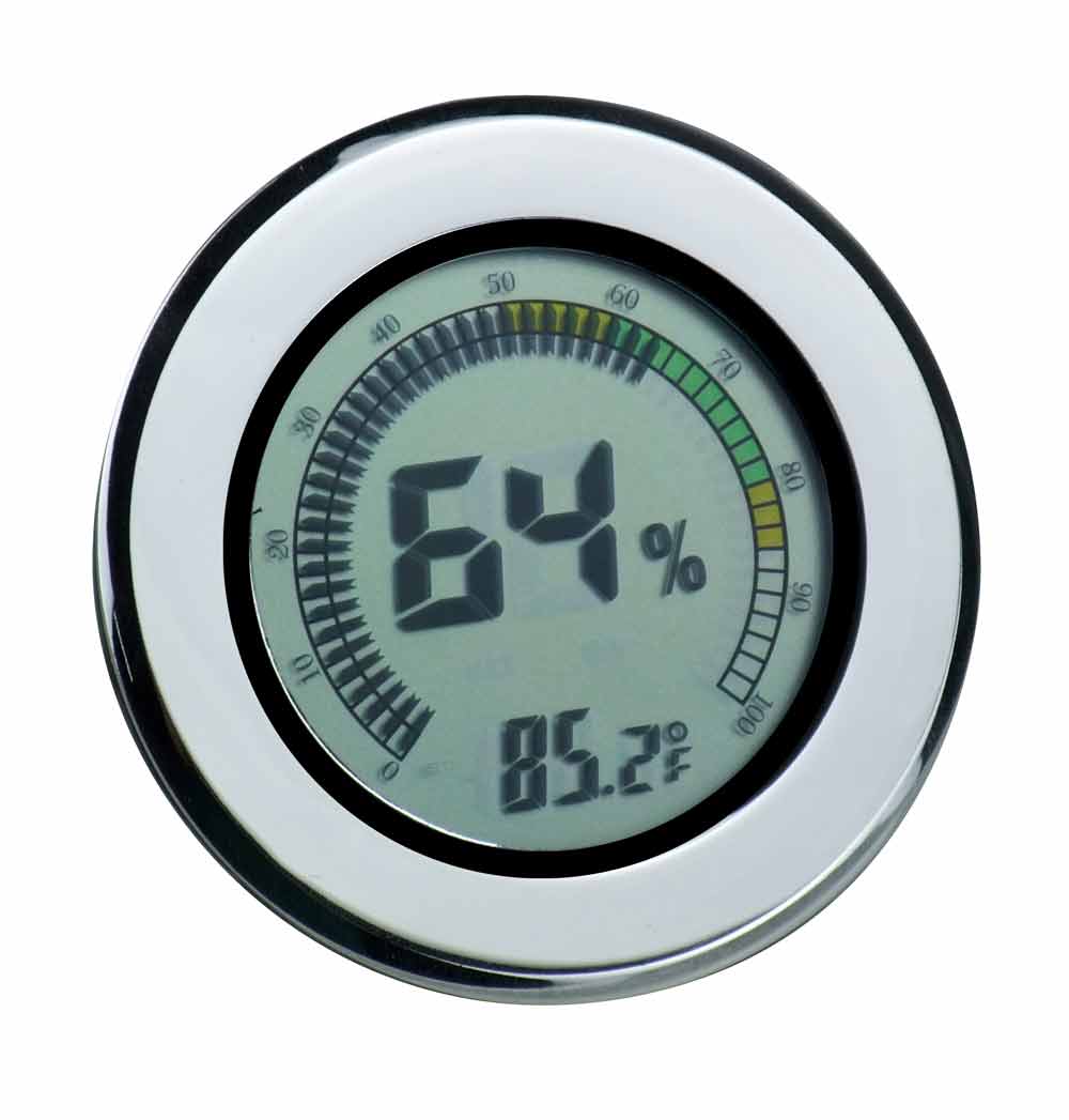 Visol Modern Circular Digital Hygrometer - Crown Humidors