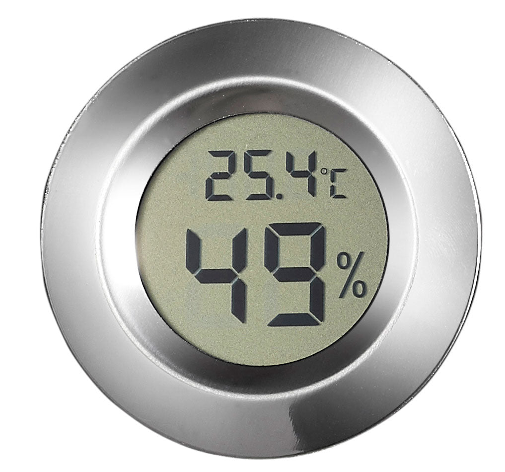 Visol Modern Small Circular Digital Hygrometer - Crown Humidors