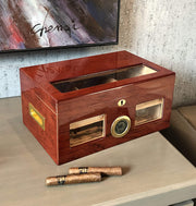The Valencia Digital Lacquer Humidor by Prestige Import Group - 120 Cigar ct - Crown Humidors