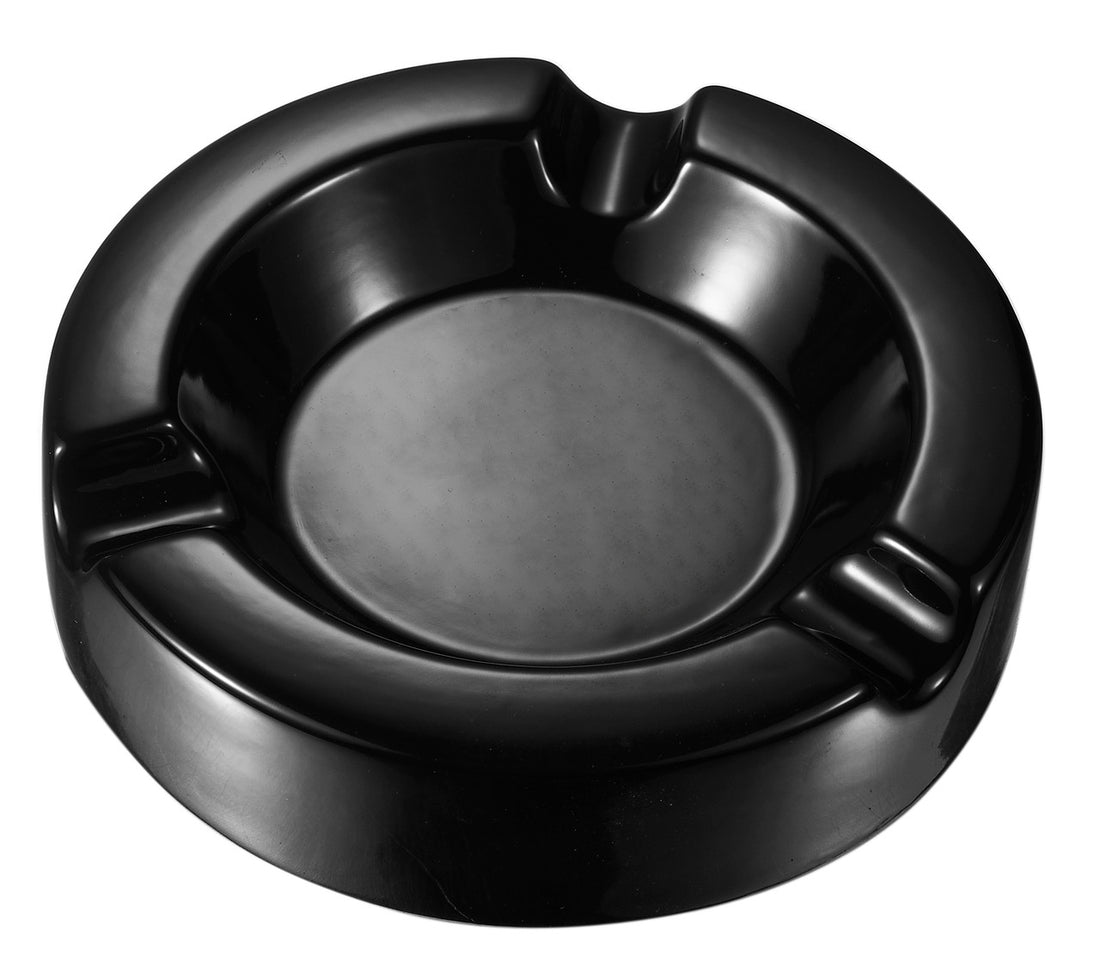 Visol Beatrix Black Circular Ceramic Cigar Ashtray - Vash428