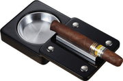 Visol Slide Black and Stainless Steel Cigar Ashtray - Crown Humidors