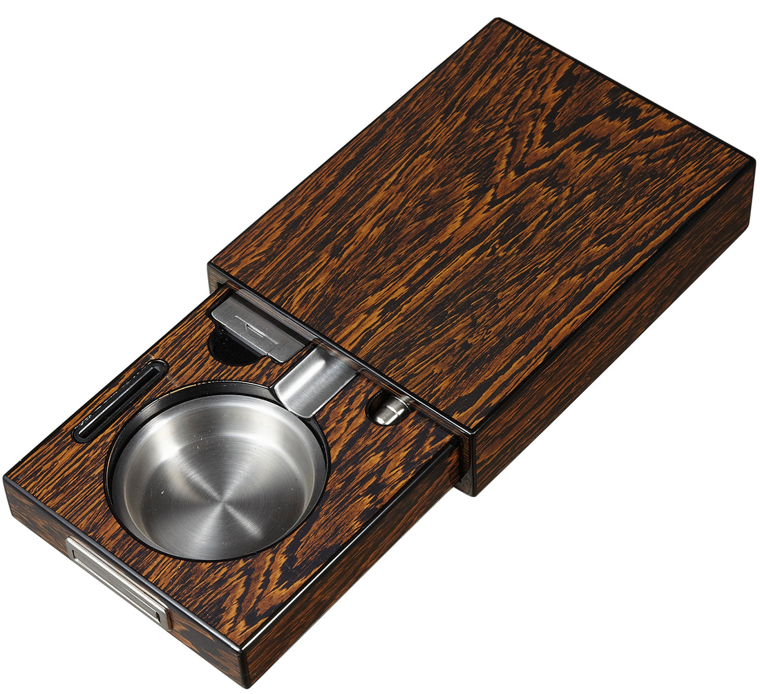 Visol Drawer Single Cigar Iron Wood Finish Ashtray - Crown Humidors