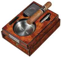 Visol Drawer Single Cigar Golden Ebony Finish Ashtray - Crown Humidors