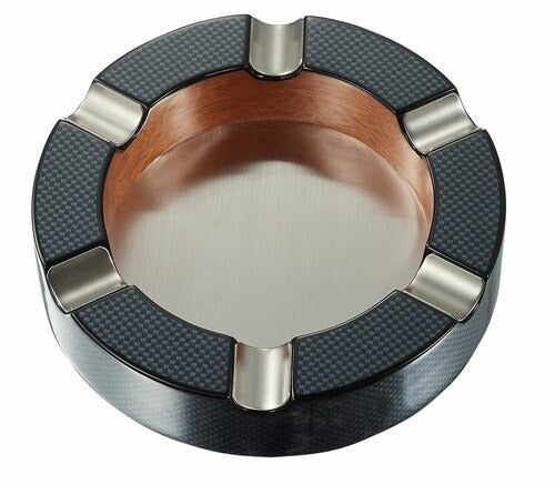 Visol Tyrus Carbon Fiber Round Cigar Ashtray - Crown Humidors