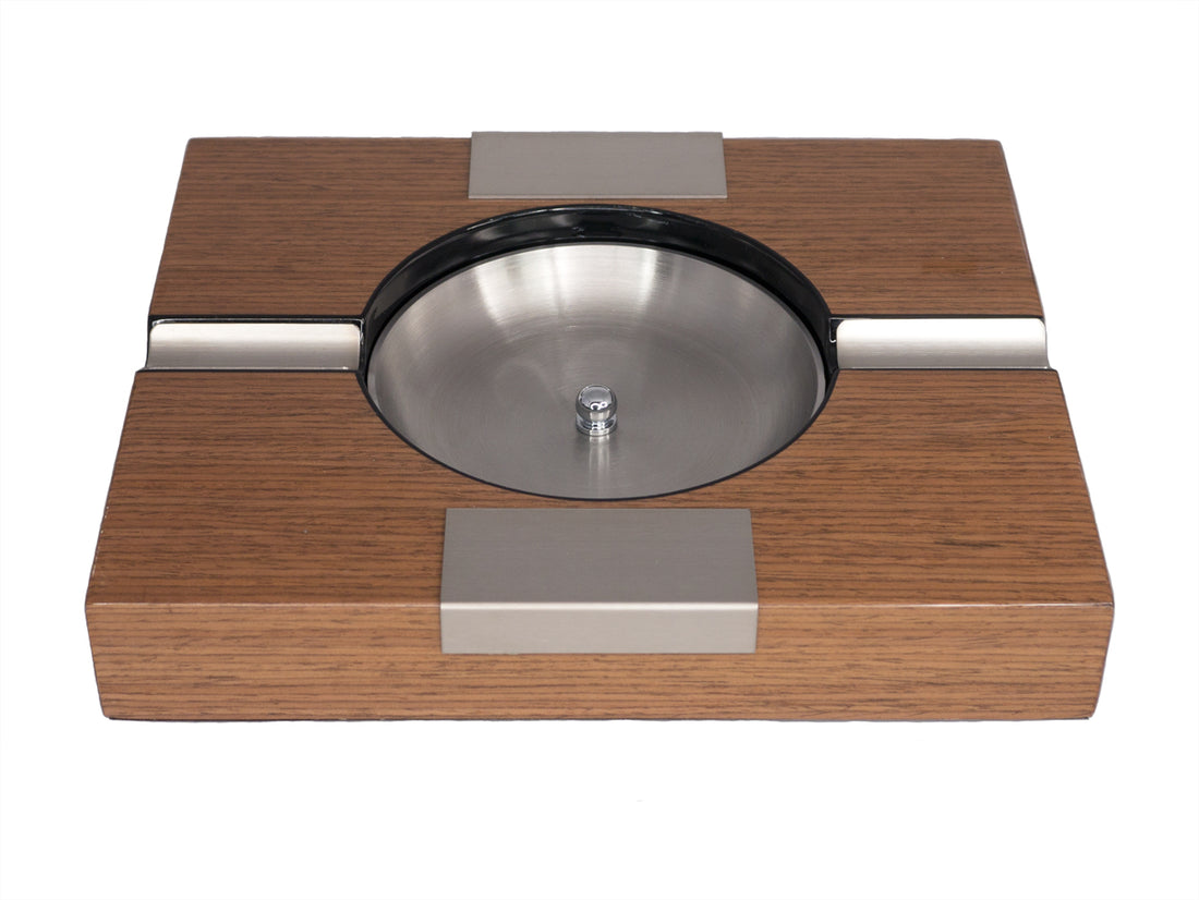 Visol Maho Walnut Wooden Cigar Ashtray - Crown Humidors