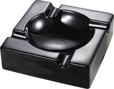 Visol Donovan Black Ceramic Cigar Ashtray For Patio Use - Crown Humidors