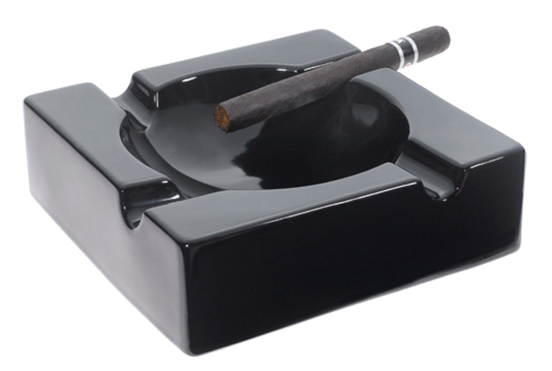 Visol Donovan Black Ceramic Cigar Ashtray For Patio Use - Vash903