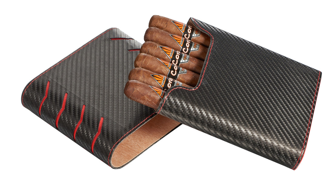 Visol Darth Maul Black And Red Carbon Fiber Pattern 6 Finger Cigar Case - Vcase746