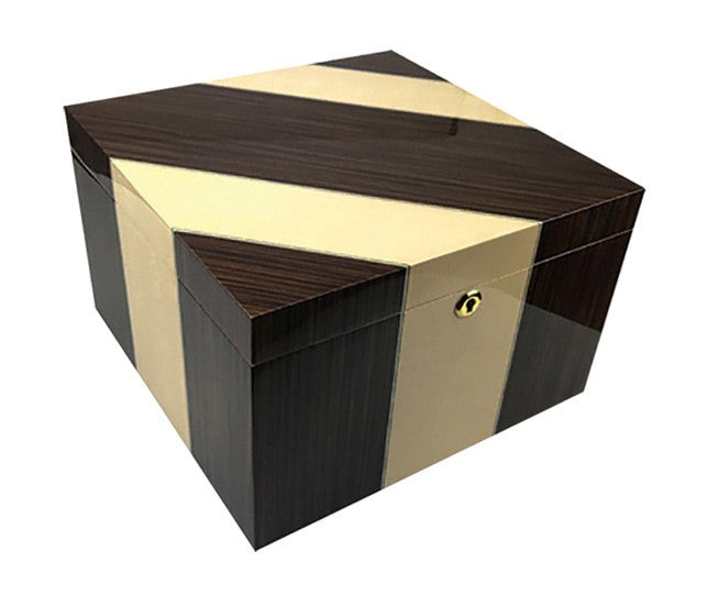 Prestige Imports Viceroy 110 Ct. Cross-Inlaid Maple & Iron Wood High Lacquer Finish - Crown Humidors