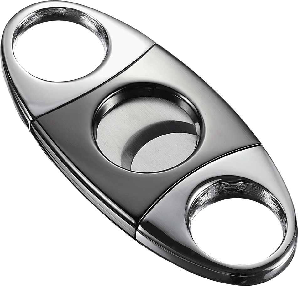 Visol Darth High Polish Silver & Gunmetal Cigar Cutter - Crown Humidors