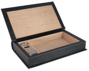 Visol Folio Black Leather Travel/Desktop Humidor Set - Holds 5 Cigars - Crown Humidors