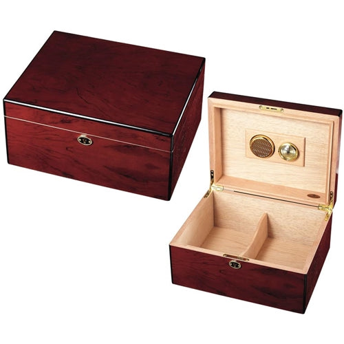 Visol Rosewood Cigar Humidor - Holds 50 Cigars - Crown Humidors