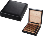 Visol Black Leather Cigar Humidor Holds 16 Cigars - Crown Humidors