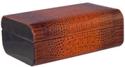 Visol Brown Crocodile Leather Cigar Humidor - Holds 25 Cigars - Crown Humidors