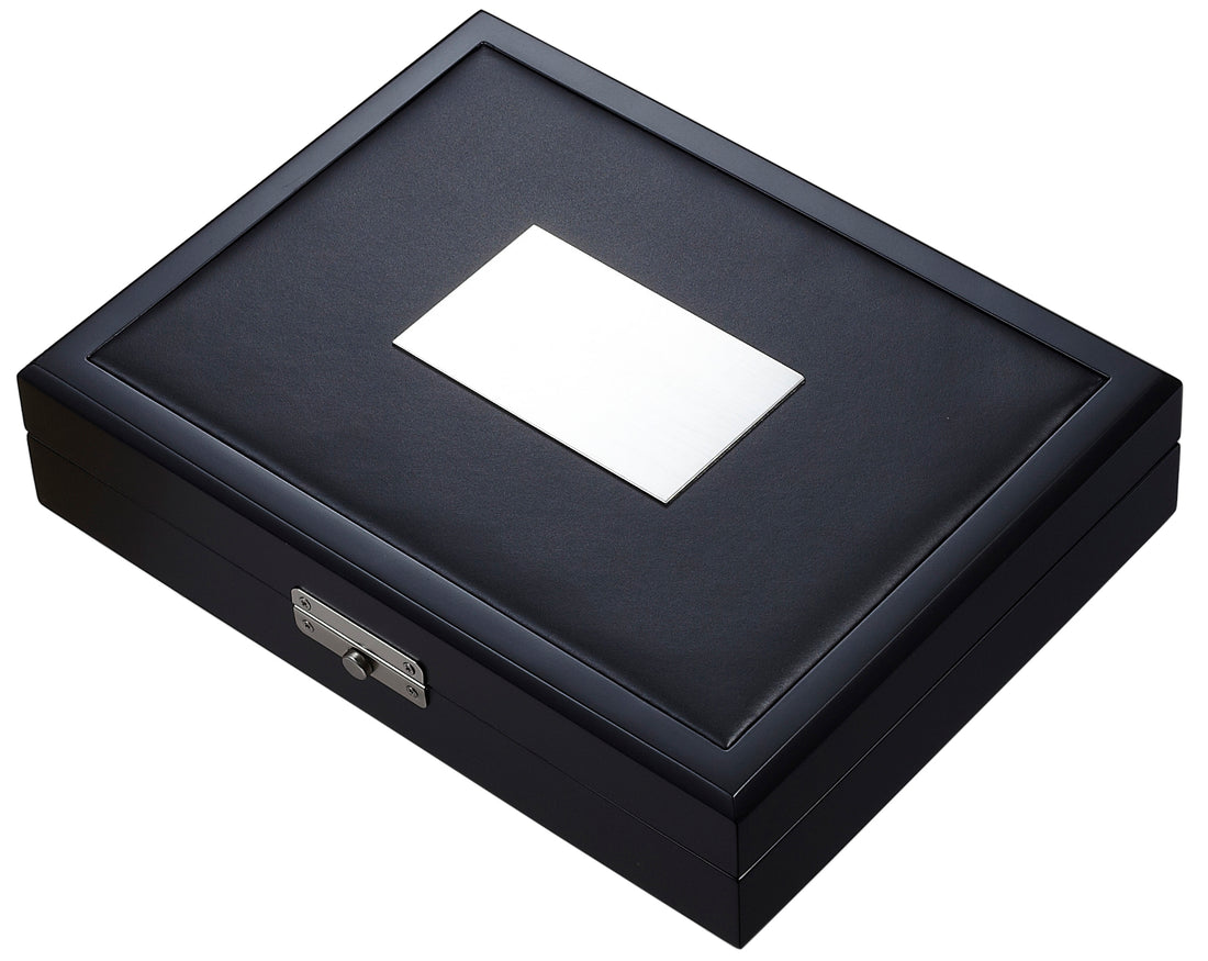 Visol Drako Black Travel Cigar Humidor - Holds 19 Cigars - Crown Humidors