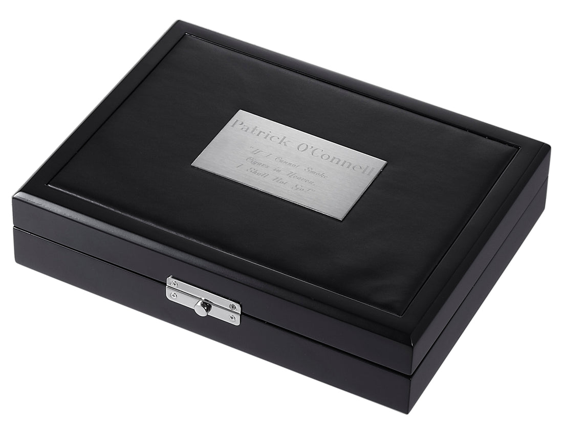 Visol Drako Black Travel Cigar Humidor - Holds 19 Cigars - Crown Humidors