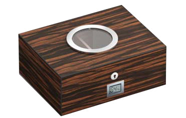 Visol PortHole Ebony Finish Cigar Humidor - Holds 75 Cigars - Crown Humidors