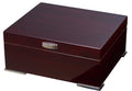 Visol Xander Burgundy Wood Humidor Gift Set With Case And Cutter - Vhud722