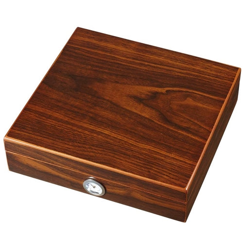 Visol Mordy Walnut Finish Cigar Humidor - Holds 10 Cigars - Crown Humidors