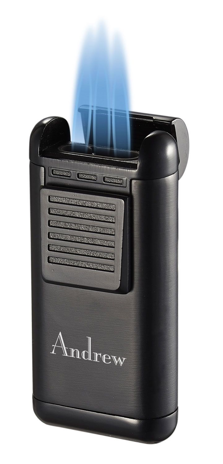 Visol Antero Black Triple Torch Cigar Lighter - Crown Humidors