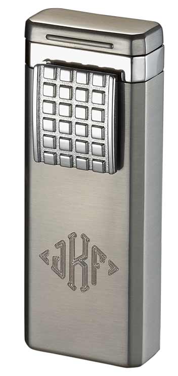 Visol Birati Satin Chrome Double Wind-resistant Torch Flame Cigar Lighter - Crown Humidors