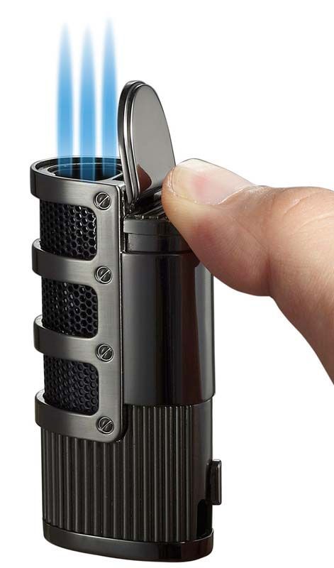 Visol Cato Triple Jet Flame Lighter - Gunmetal - Crown Humidors