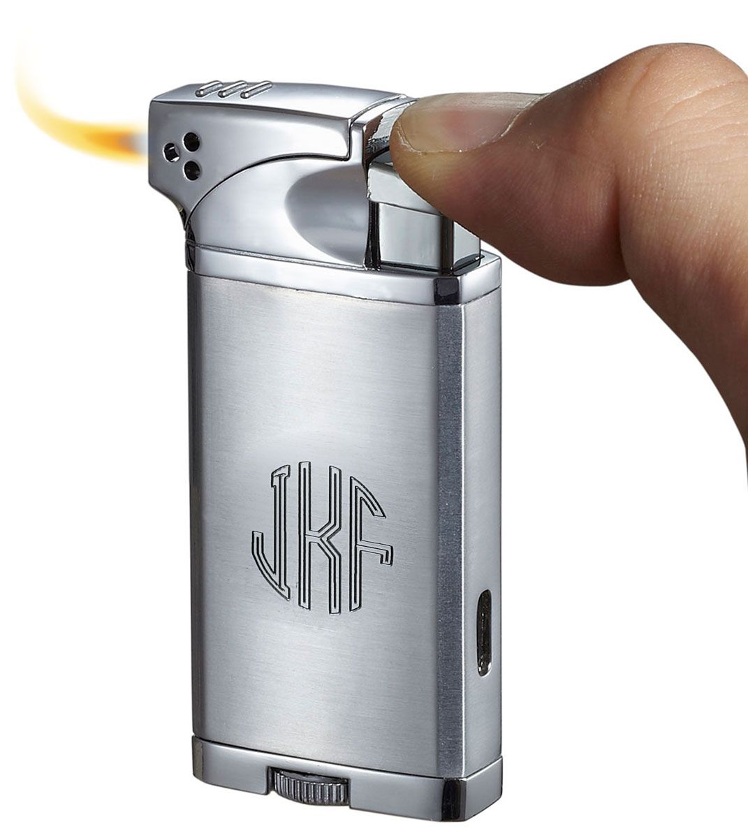 Visol Coppia All-in-one Cigar, Cigarette, and Pipe Lighter - Chrome - Crown Humidors