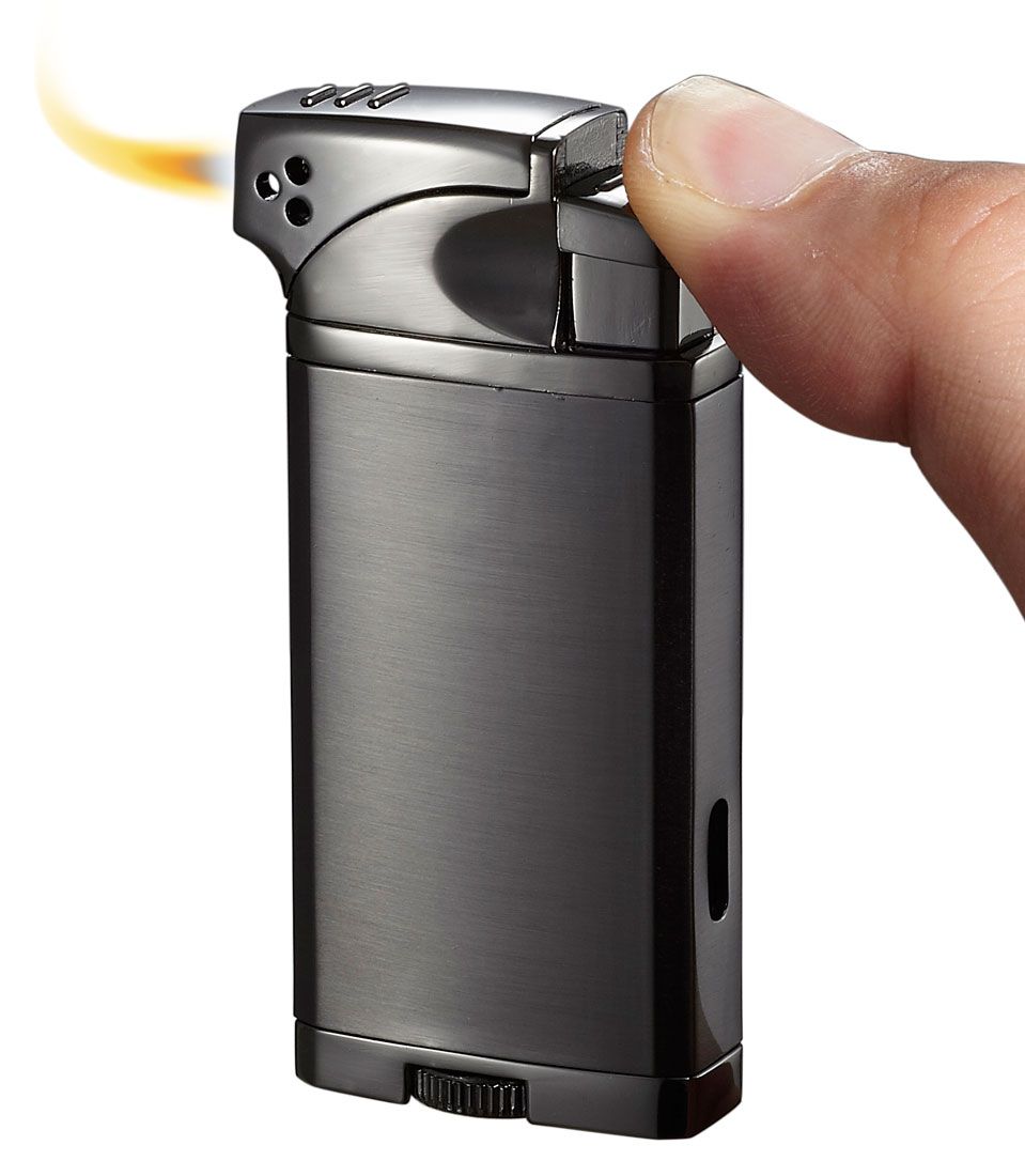 Visol Coppia All-in-one Cigar, Cigarette, and Pipe Lighter - Polished Gunmetal - Crown Humidors