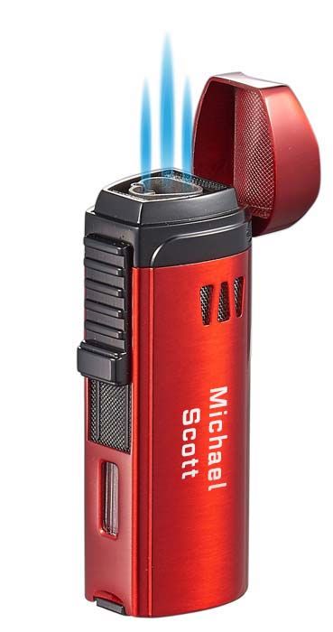 Visol Denali Triple Torch Cigar Lighter - Red - Crown Humidors