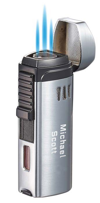 Visol Denali Triple Torch Cigar Lighter - Silver - Crown Humidors