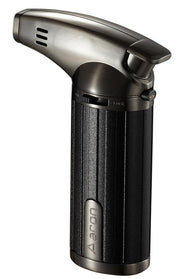 Visol Fiamma Black and Gunmetal Wind-resistant Jet Flame Table Cigar Lighter - Crown Humidors