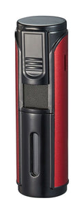 Visol Pentajet Red and Black Quintuple Torch Cigar Lighter - Crown Humidors