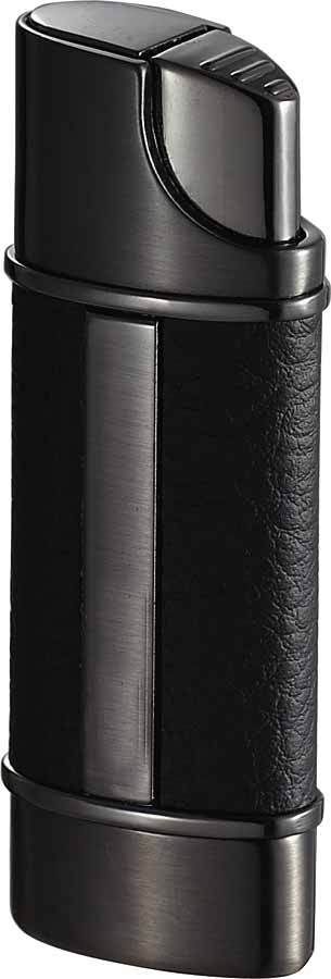 Visol Piccolo Leather & Gunmetal Wind-resistant Torch Flame Lighter - Crown Humidors