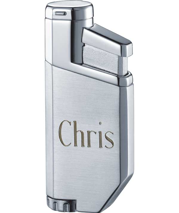 Visol Portofino Satin Chrome Wind-resistant Torch Flame Lighter - Crown Humidors