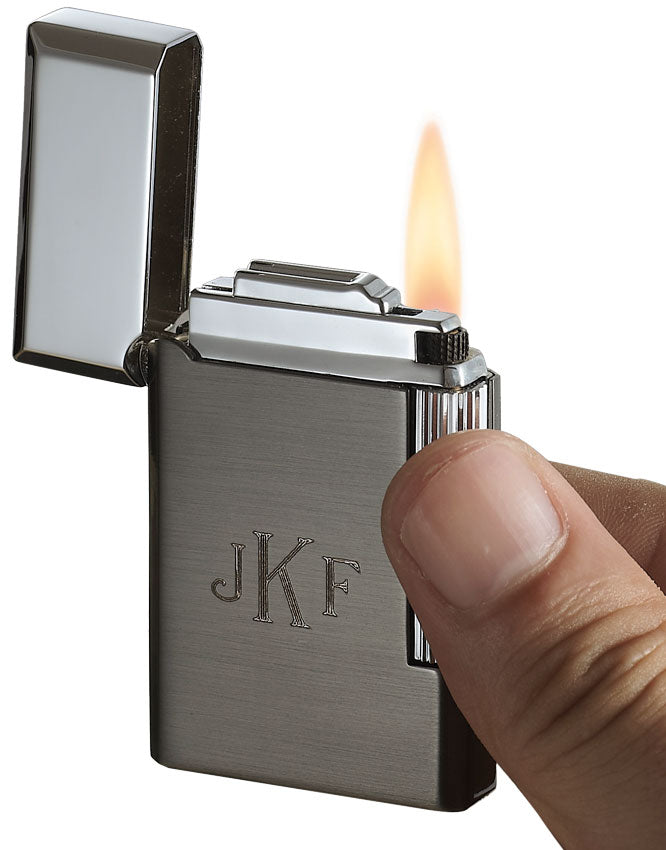 Visol Pyxis Dark Gun Flint Lighter - Crown Humidors