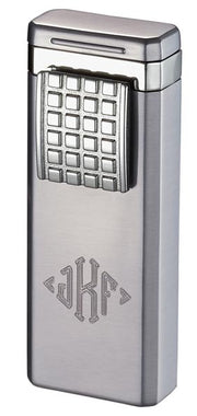 Visol Birati Satin Chrome Double Wind-resistant Torch Flame Cigar Lighter - Crown Humidors