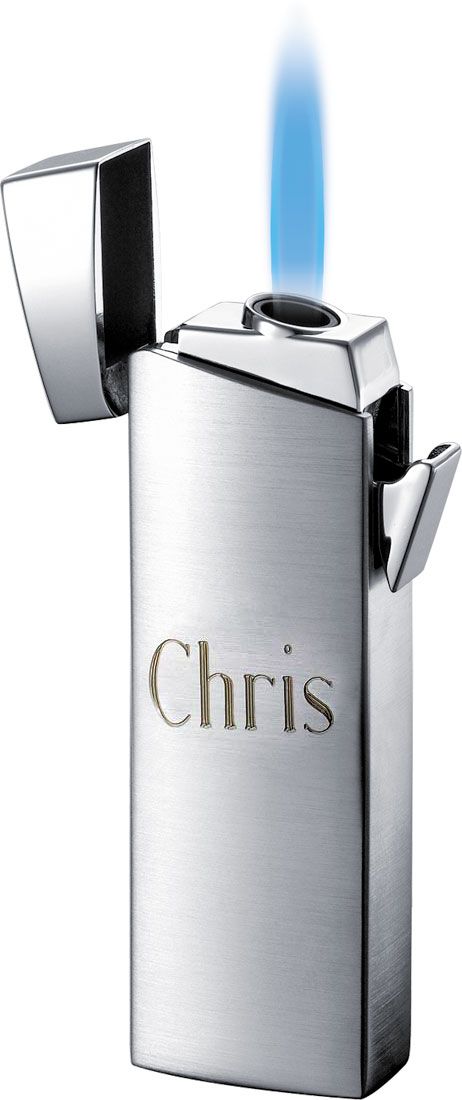 Visol Camino Satin Chrome Wind-resistant Jet Flame Wind-resistant Lighter - Crown Humidors