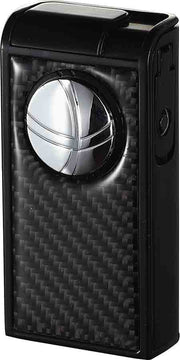 Visol Infinity Double Jet Carbon Fiber Black Cigar Lighter - Crown Humidors